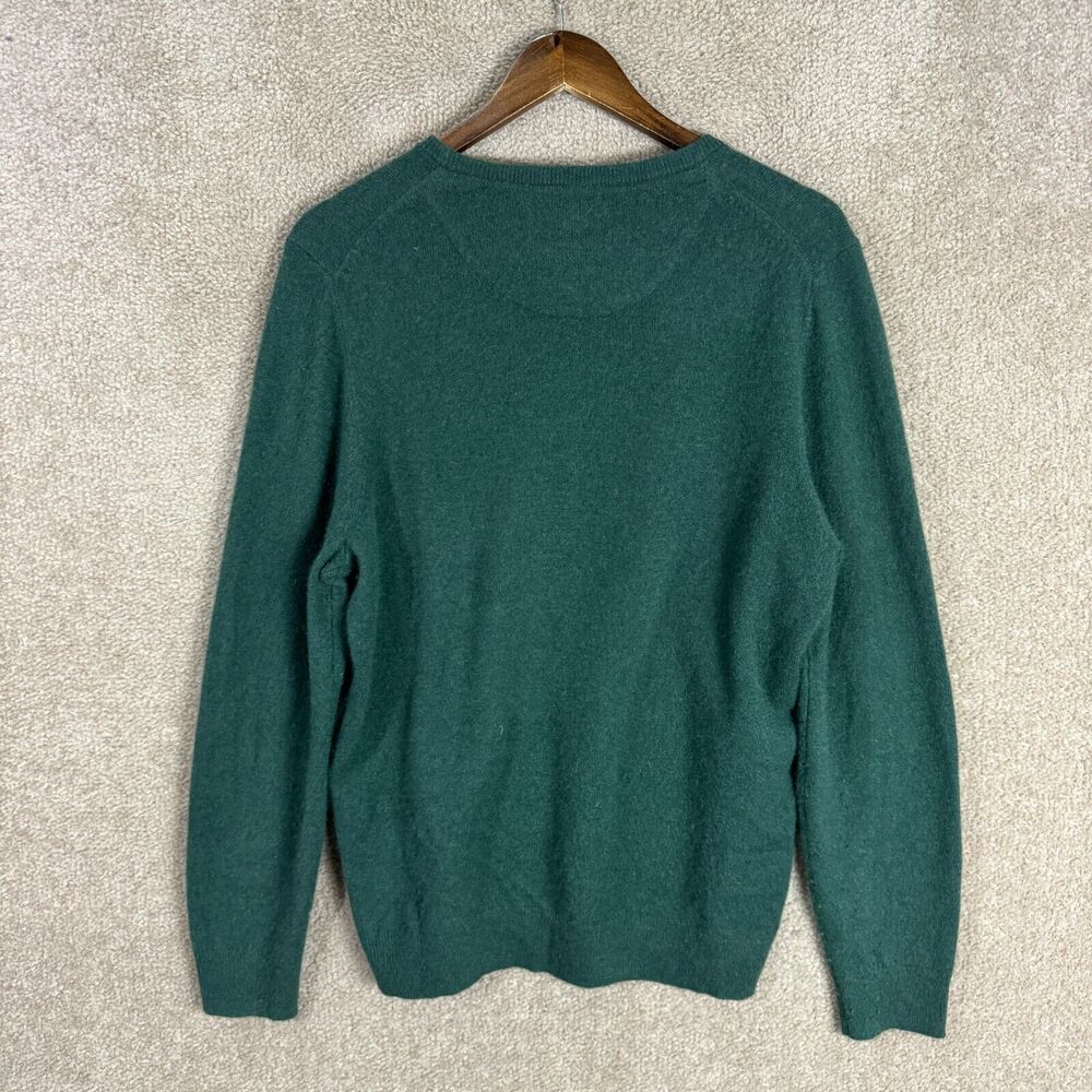Nordstrom Sweater Mens Size Medium M Green Cashmere Crewneck Pullover Cozy Knit - Picture 6 of 7